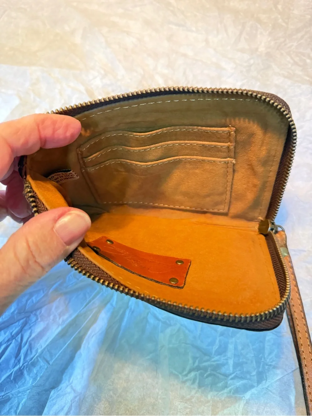 Patricia Nash Florence St. Croce zippered tooled leather wristlet